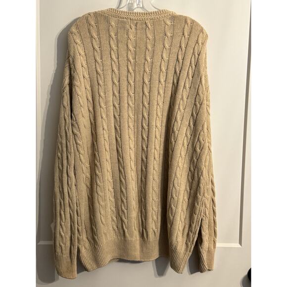 Woods & Gray Cable Knit Sweater Sz XXL vintage Cream Grandpa Academia Fisherman - Picture 4 of 10